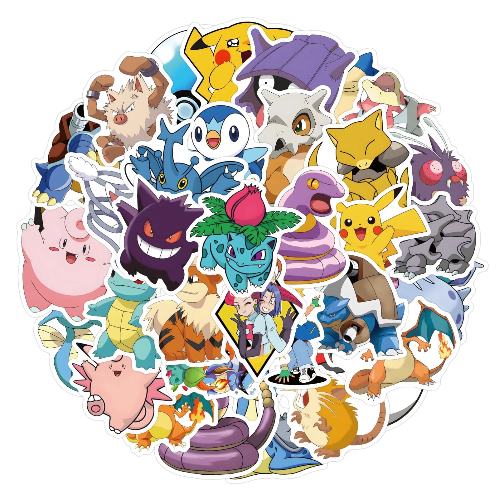 50 Pcs Cute Pokemon Stickers DIY Waterproof Decals