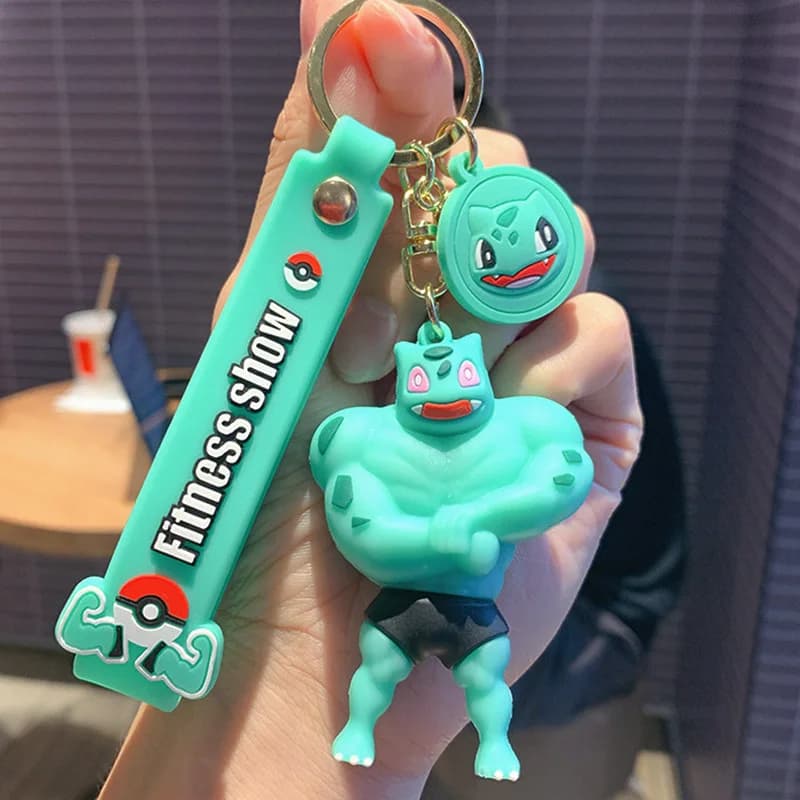 Anime Muscle Bulbasaur Key Ring