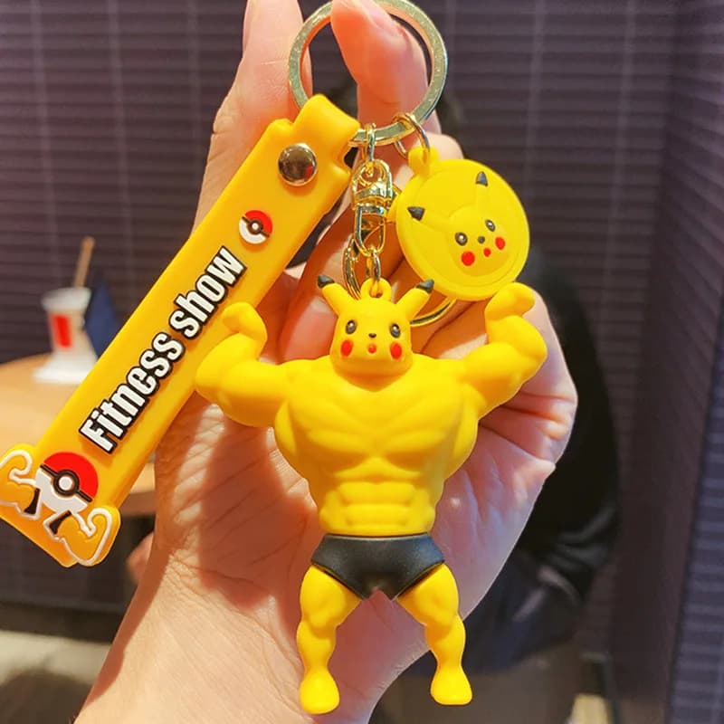 Anime Muscle Pikachu Key Ring