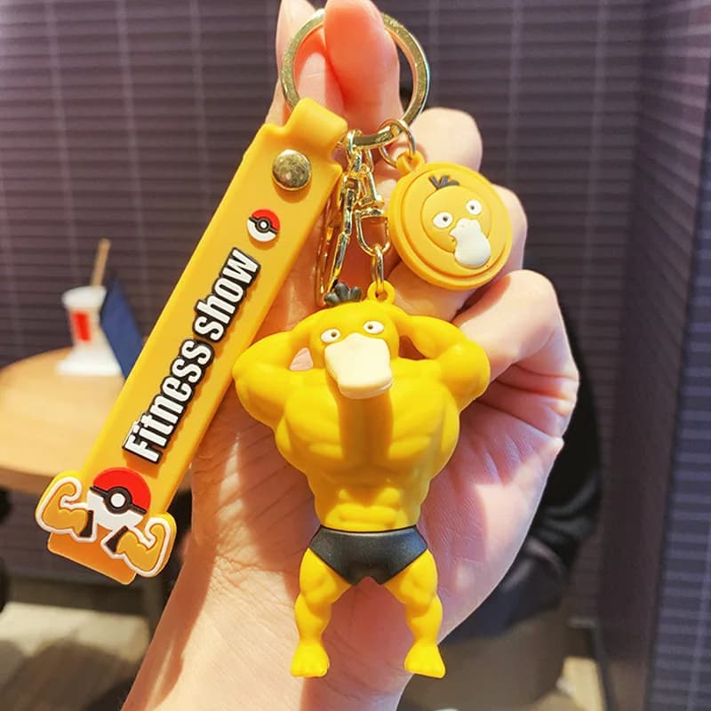 Anime Muscle Psyduck Key Ring